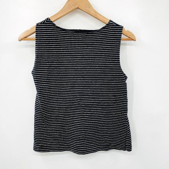 Madewell black & white striped crossover tank - Picture 4 of 4